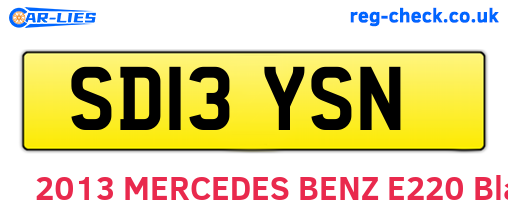SD13YSN are the vehicle registration plates.