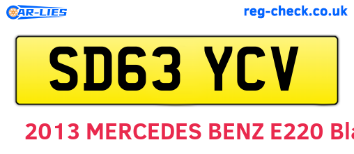 SD63YCV are the vehicle registration plates.