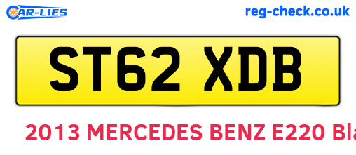 ST62XDB are the vehicle registration plates.