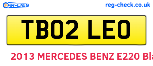 TB02LEO are the vehicle registration plates.