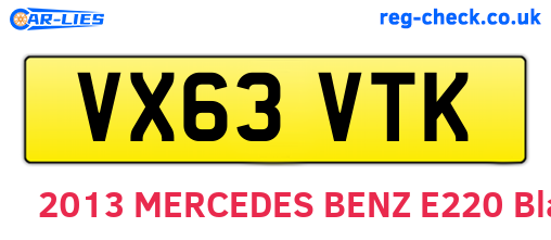 VX63VTK are the vehicle registration plates.
