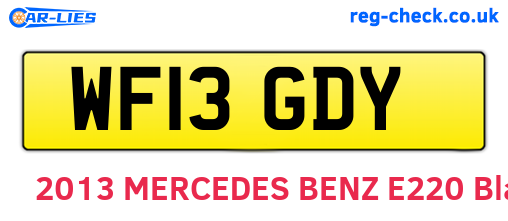 WF13GDY are the vehicle registration plates.