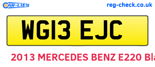 WG13EJC are the vehicle registration plates.