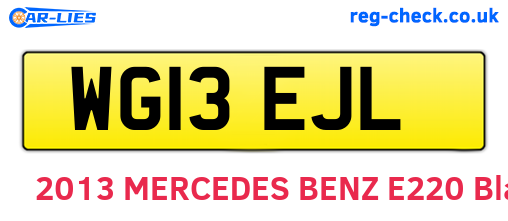 WG13EJL are the vehicle registration plates.