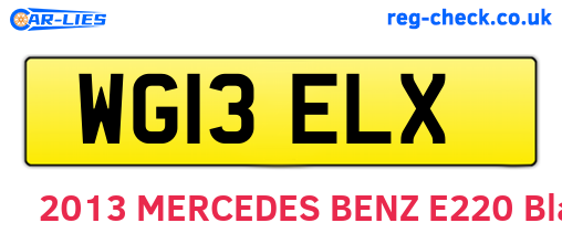 WG13ELX are the vehicle registration plates.