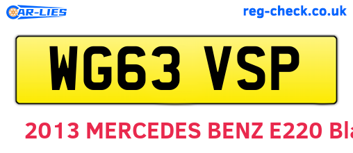 WG63VSP are the vehicle registration plates.