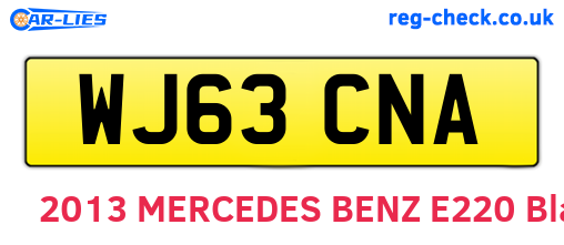 WJ63CNA are the vehicle registration plates.