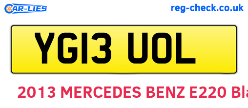 YG13UOL are the vehicle registration plates.