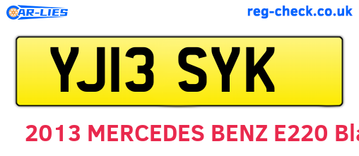 YJ13SYK are the vehicle registration plates.