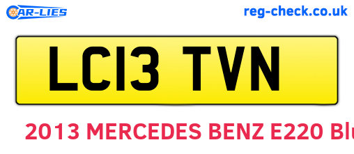 LC13TVN are the vehicle registration plates.
