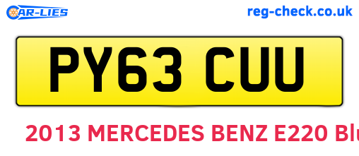 PY63CUU are the vehicle registration plates.