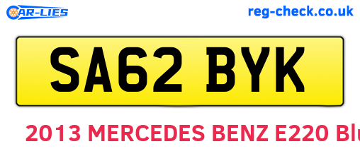 SA62BYK are the vehicle registration plates.
