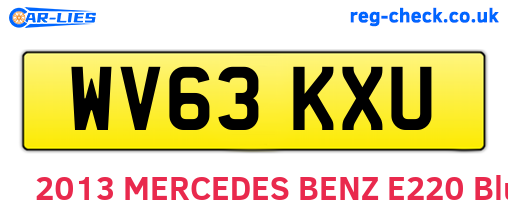 WV63KXU are the vehicle registration plates.