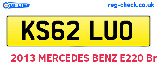 KS62LUO are the vehicle registration plates.