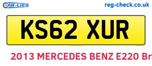 KS62XUR are the vehicle registration plates.