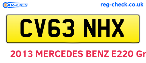 CV63NHX are the vehicle registration plates.
