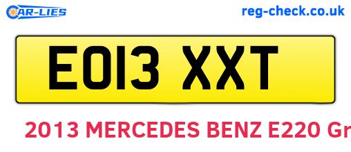 EO13XXT are the vehicle registration plates.