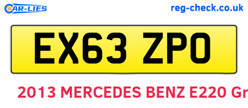 EX63ZPO are the vehicle registration plates.