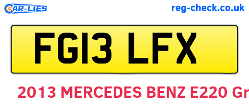 FG13LFX are the vehicle registration plates.