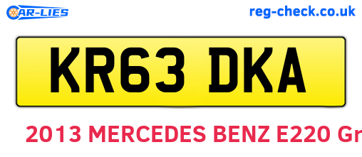 KR63DKA are the vehicle registration plates.