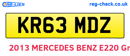 KR63MDZ are the vehicle registration plates.