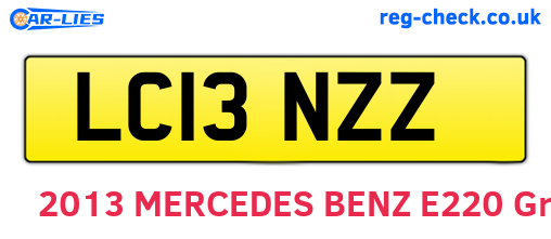 LC13NZZ are the vehicle registration plates.