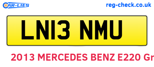 LN13NMU are the vehicle registration plates.
