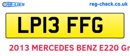 LP13FFG are the vehicle registration plates.