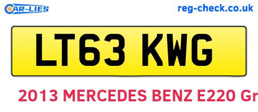 LT63KWG are the vehicle registration plates.
