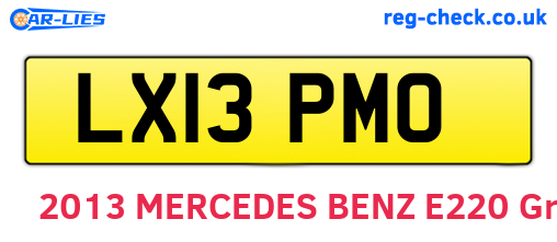 LX13PMO are the vehicle registration plates.