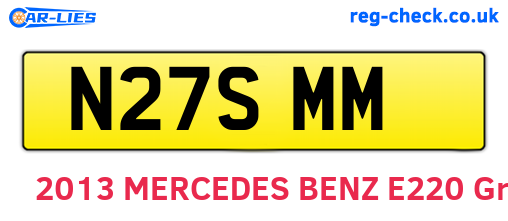 N27SMM are the vehicle registration plates.