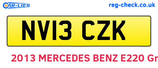 NV13CZK are the vehicle registration plates.