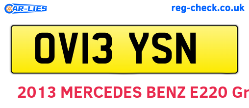 OV13YSN are the vehicle registration plates.