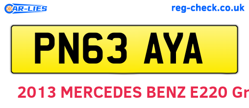 PN63AYA are the vehicle registration plates.