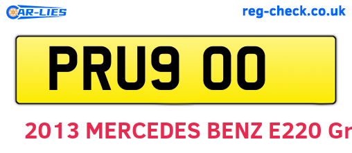 PRU900 are the vehicle registration plates.