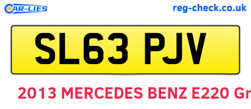 SL63PJV are the vehicle registration plates.