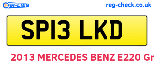 SP13LKD are the vehicle registration plates.