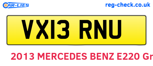 VX13RNU are the vehicle registration plates.