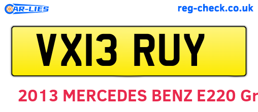 VX13RUY are the vehicle registration plates.