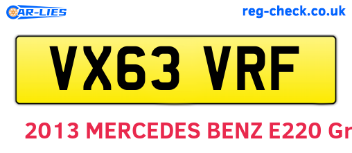 VX63VRF are the vehicle registration plates.