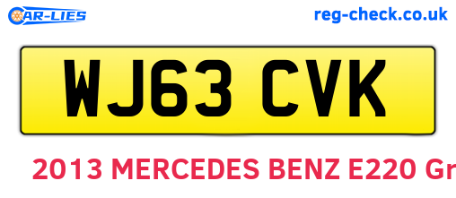 WJ63CVK are the vehicle registration plates.