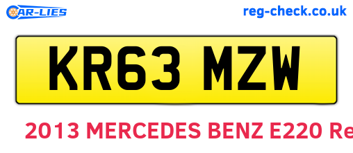 KR63MZW are the vehicle registration plates.