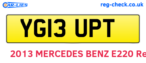 YG13UPT are the vehicle registration plates.
