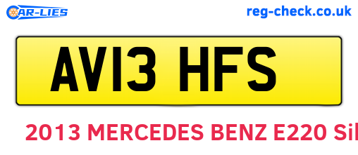 AV13HFS are the vehicle registration plates.