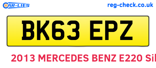 BK63EPZ are the vehicle registration plates.
