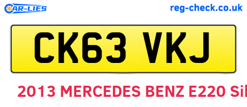 CK63VKJ are the vehicle registration plates.