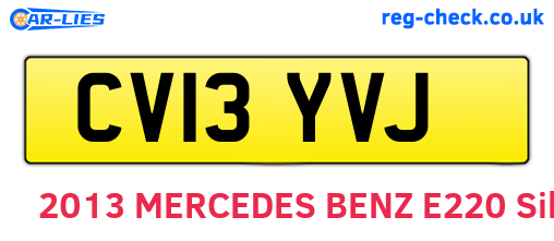 CV13YVJ are the vehicle registration plates.