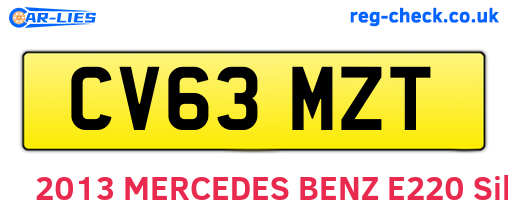 CV63MZT are the vehicle registration plates.