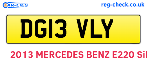 DG13VLY are the vehicle registration plates.