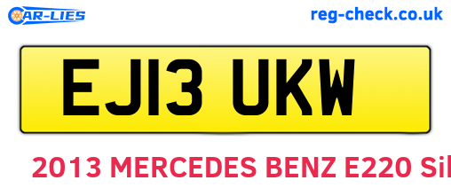 EJ13UKW are the vehicle registration plates.